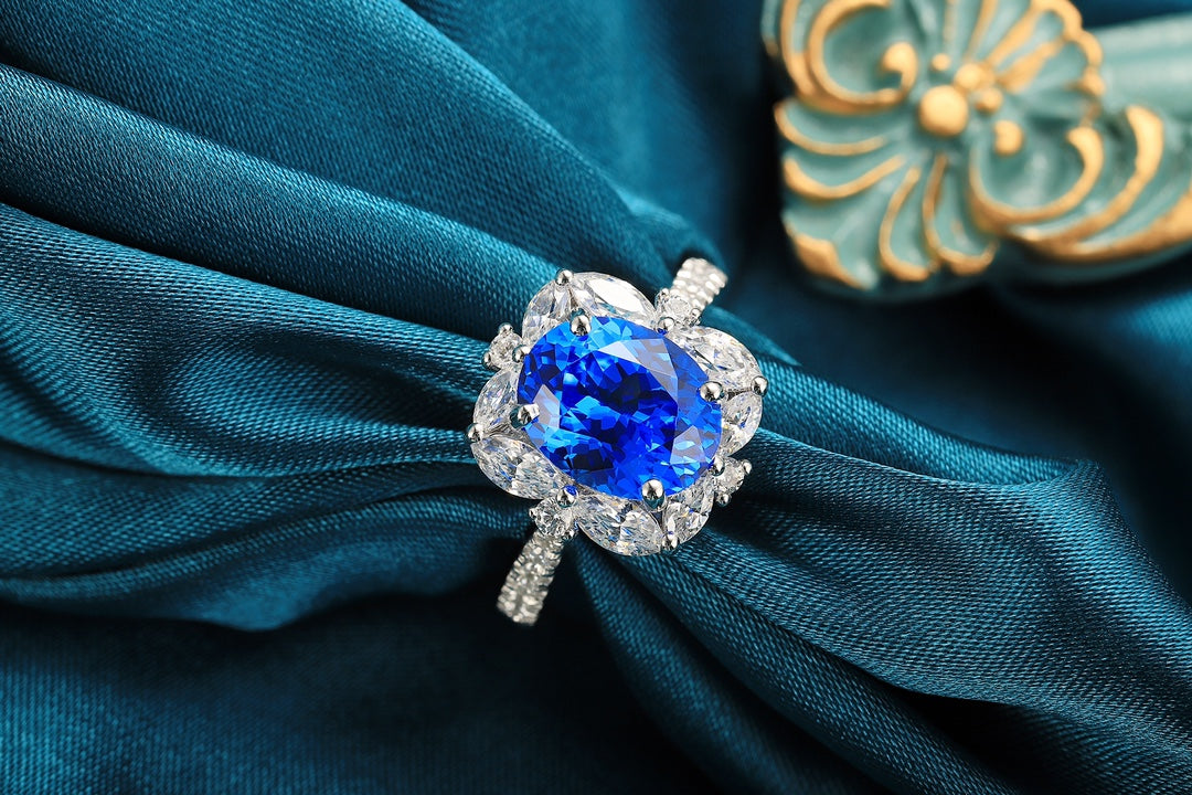 Sterling Silver Lab - Grown Cobalt Spinel Ring A – JR209Y