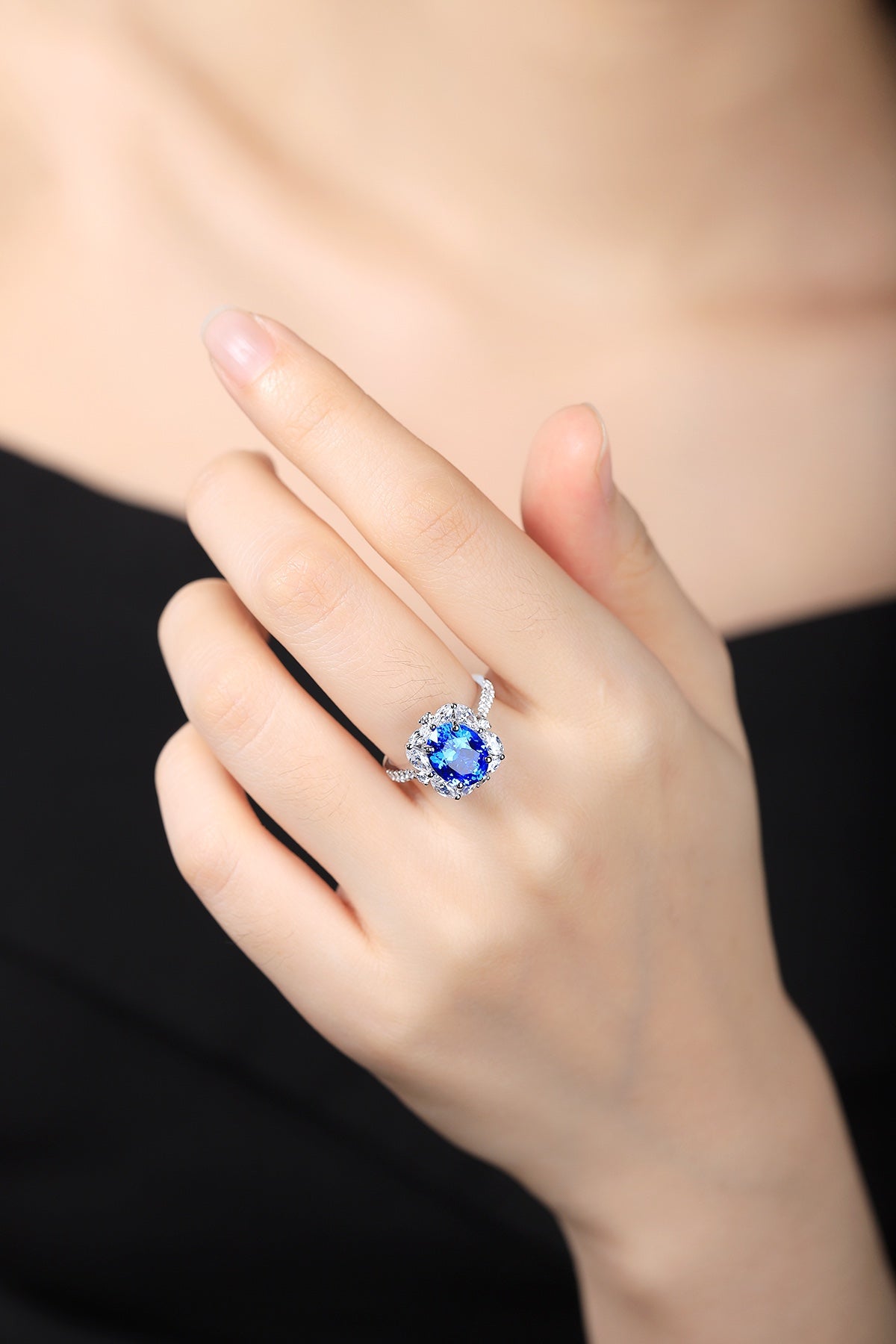 Sterling Silver Lab - Grown Cobalt Spinel Ring A – JR209Y