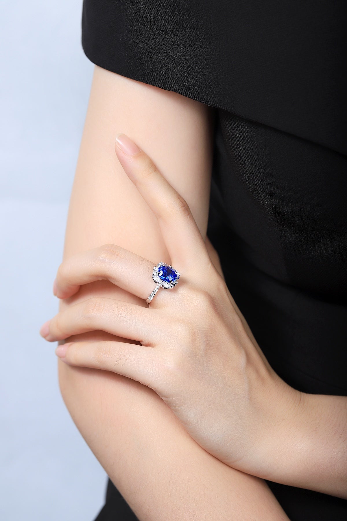 Sterling Silver Lab - Grown Cobalt Spinel Ring A – JR209Y
