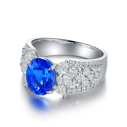 Sterling Silver Lab - Grown Cobalt Spinel Ring A – JR193Y