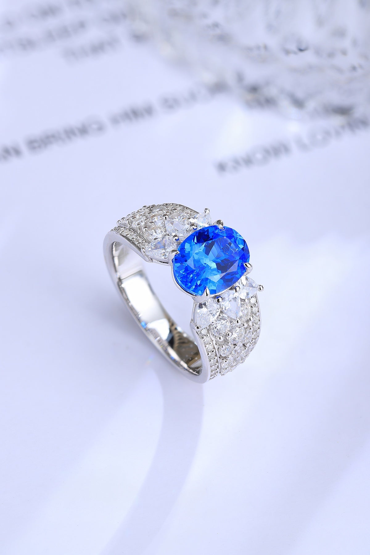 Sterling Silver Lab - Grown Cobalt Spinel Ring A – JR193Y