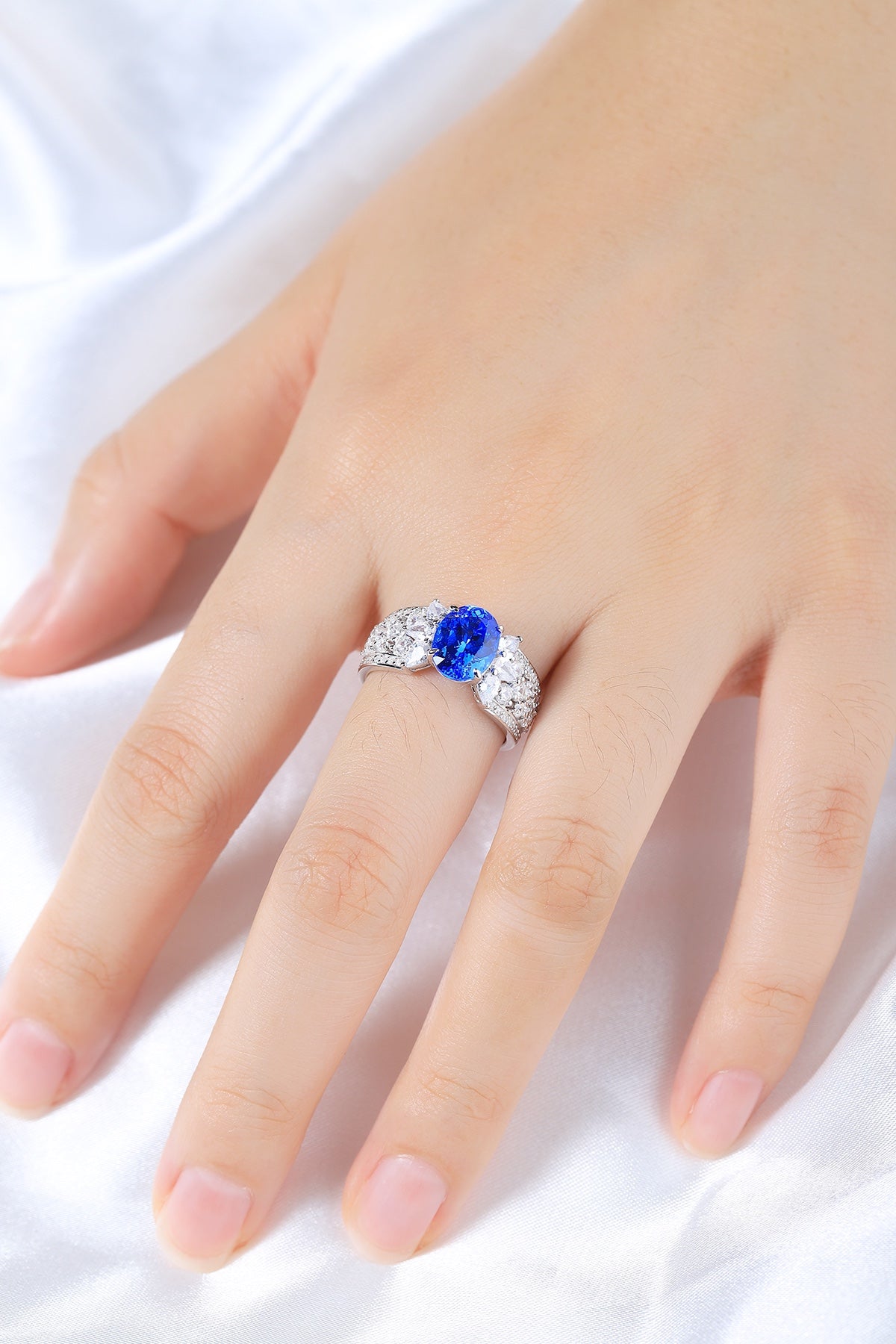 Sterling Silver Lab - Grown Cobalt Spinel Ring A – JR193Y