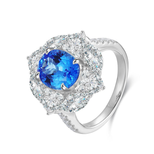 Sterling Silver Lab - Grown Cobalt Spinel Ring A – JR185Y