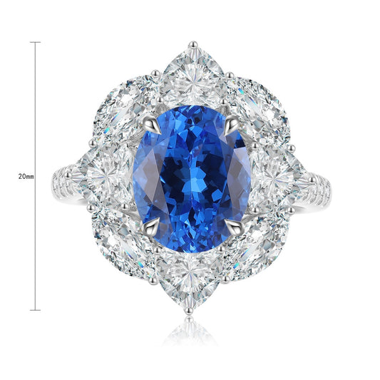 Sterling Silver Lab - Grown Cobalt Spinel Ring A – JR185Y