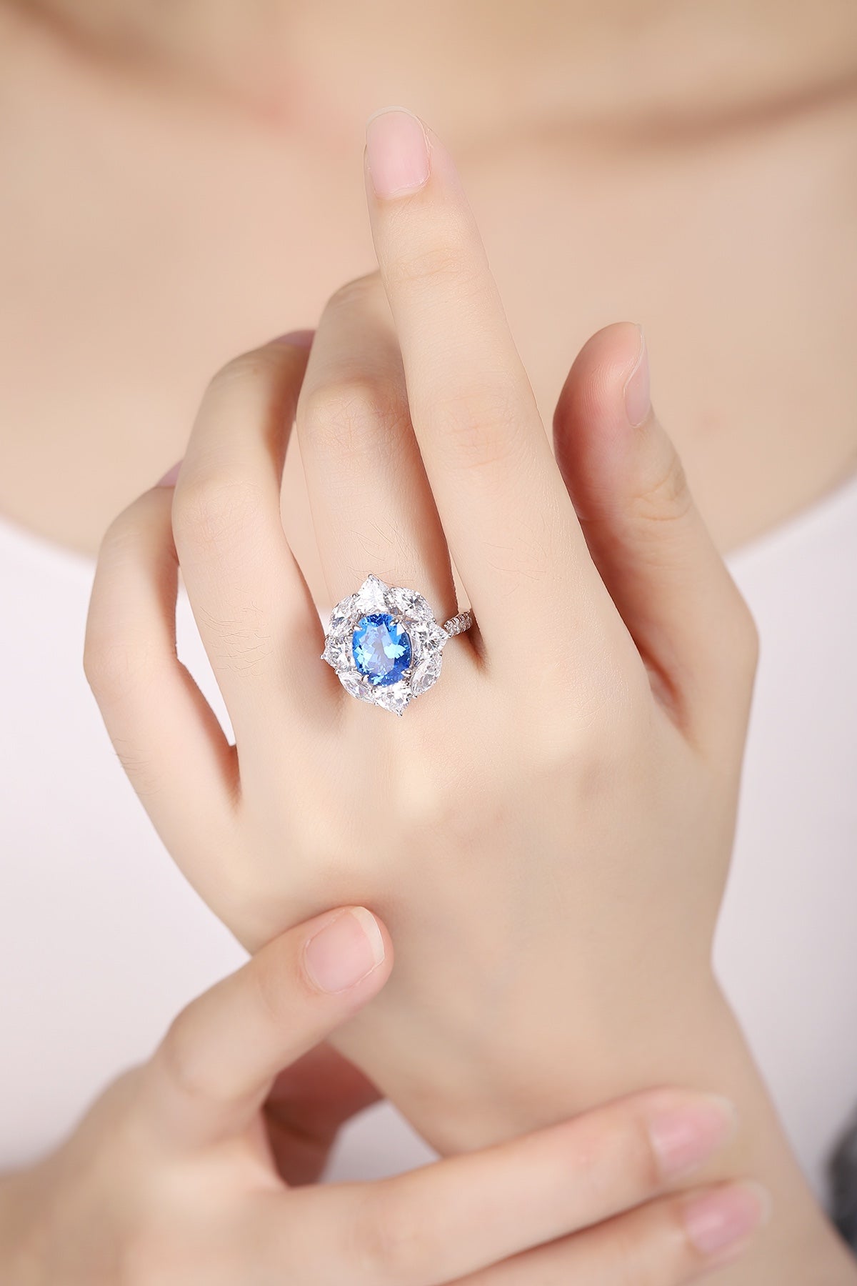 Sterling Silver Lab - Grown Cobalt Spinel Ring A – JR185Y