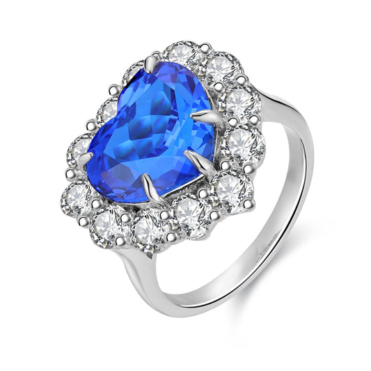 Sterling Silver Lab - Grown Cobalt Spinel Ring A – JR141Y