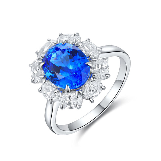 Sterling Silver Lab - Grown Cobalt Spinel Ring A – JR139Y