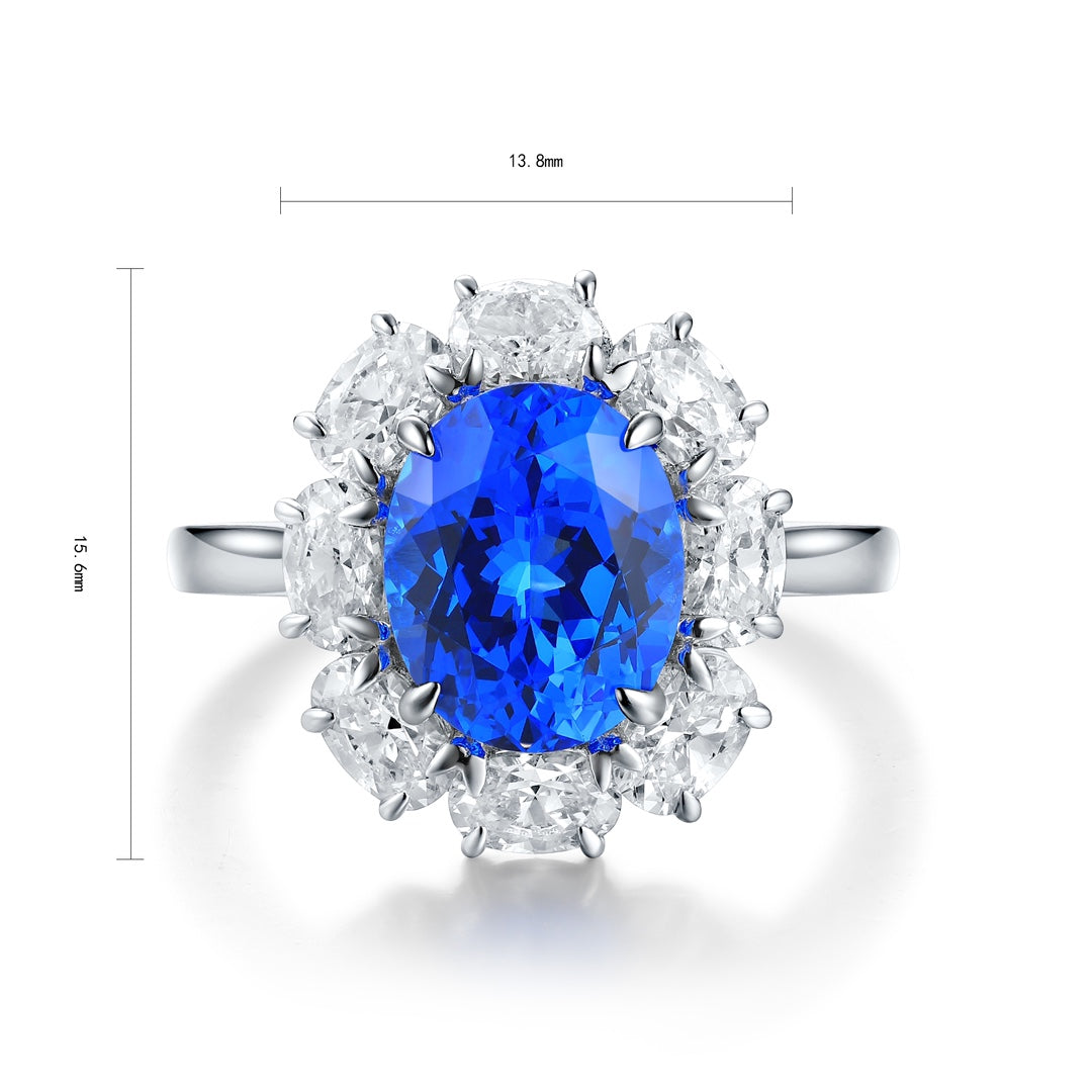 Sterling Silver Lab - Grown Cobalt Spinel Ring A – JR139Y