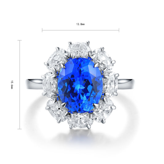 Sterling Silver Lab - Grown Cobalt Spinel Ring A – JR139Y