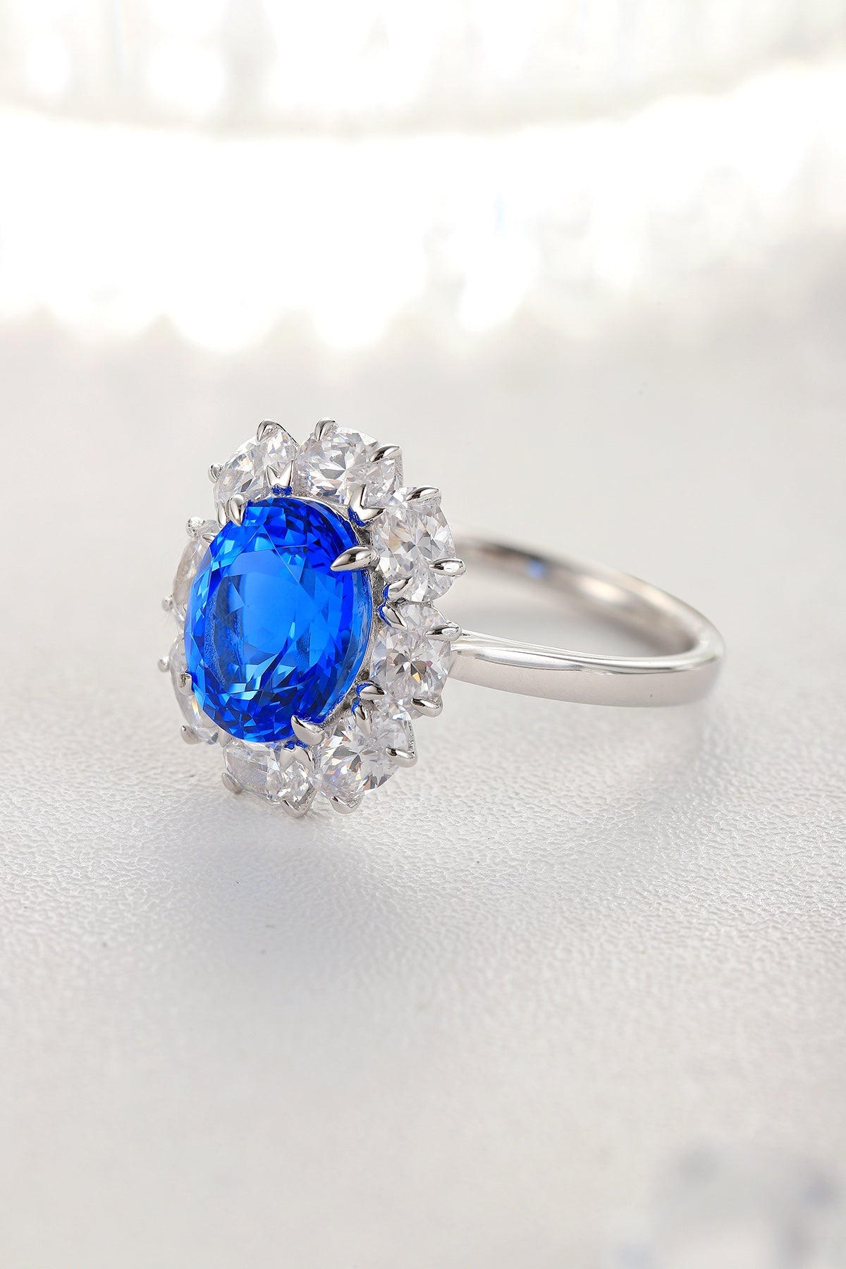 Sterling Silver Lab - Grown Cobalt Spinel Ring A – JR139Y