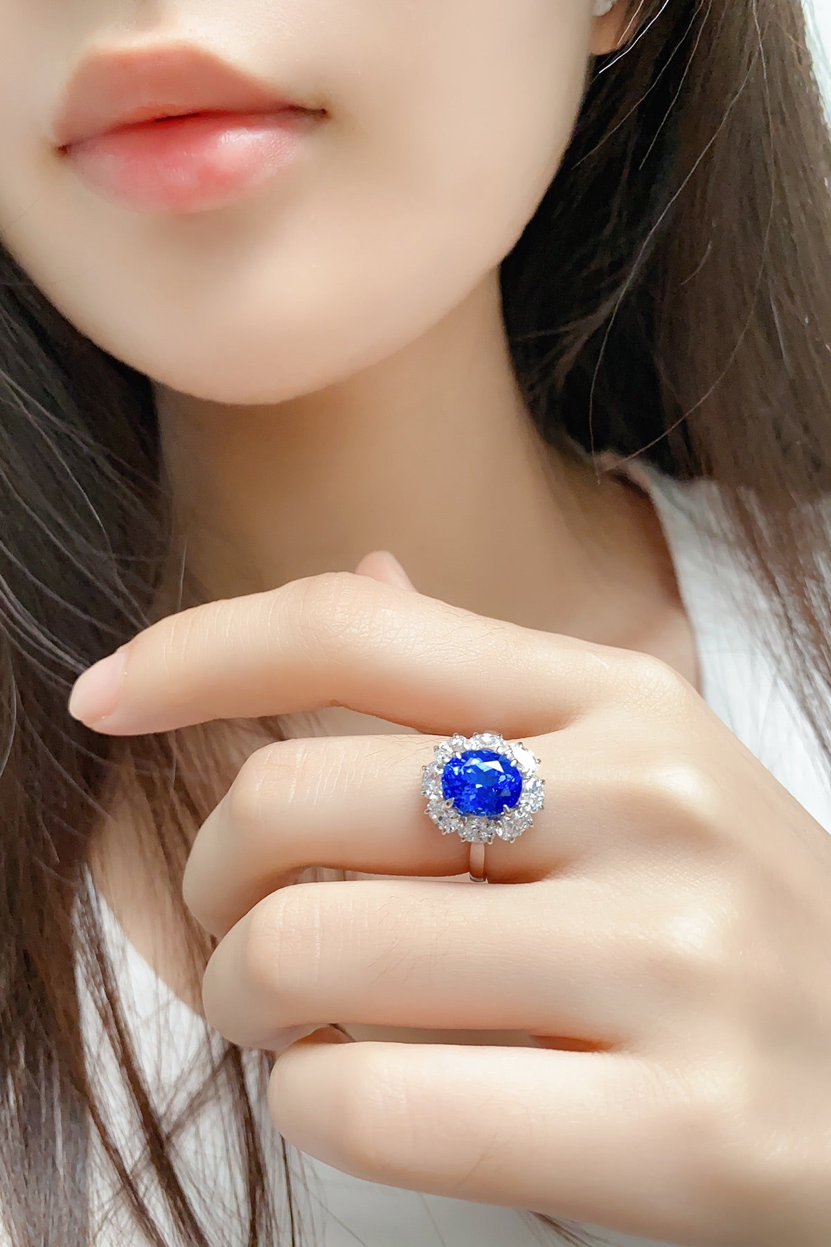 Sterling Silver Lab - Grown Cobalt Spinel Ring A – JR139Y