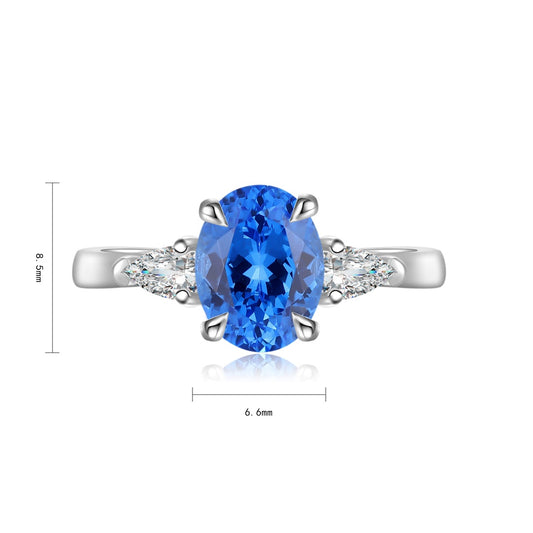 Sterling Silver Lab - Grown Cobalt Spinel Ring A – JR130Y