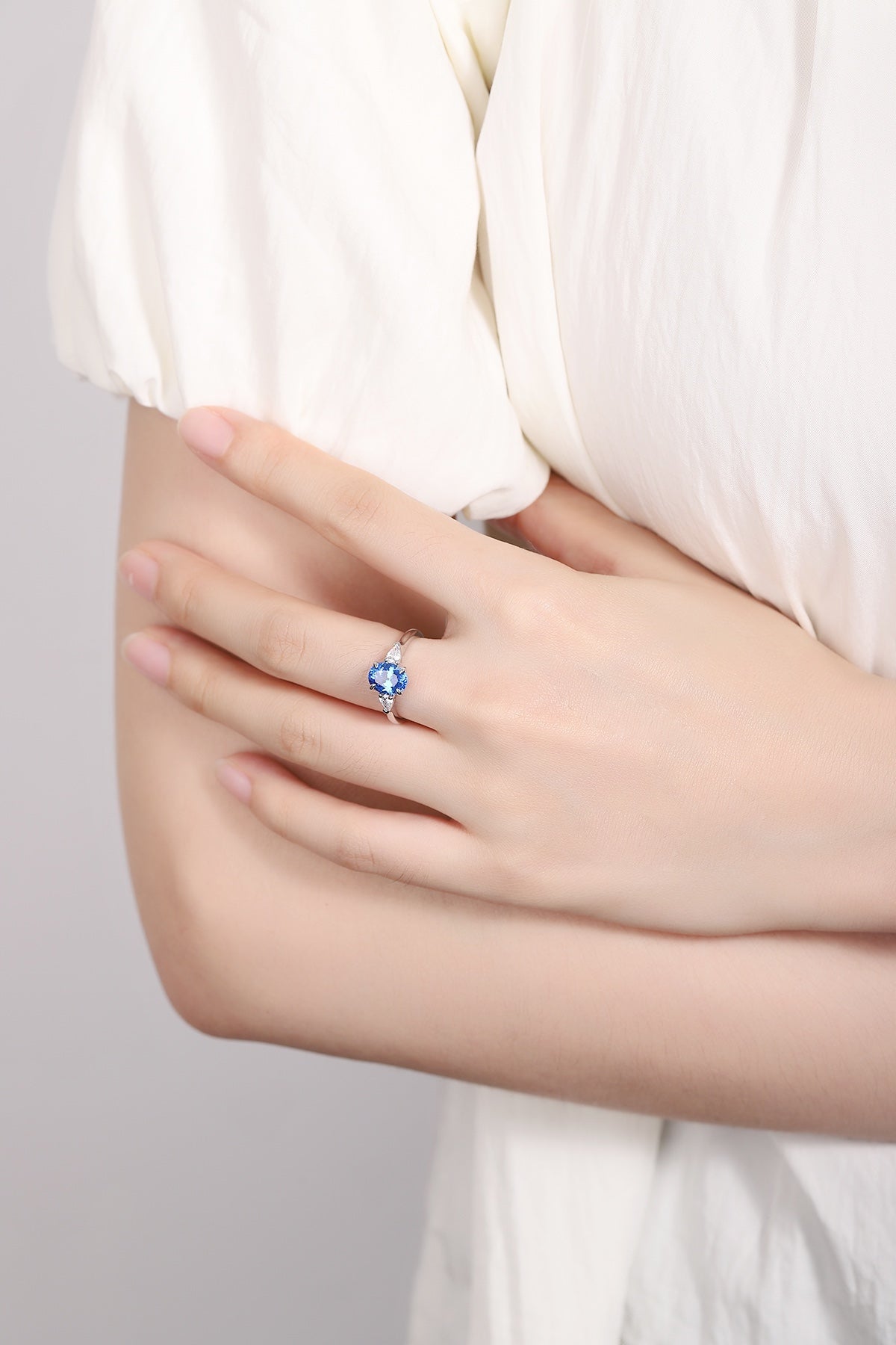 Sterling Silver Lab - Grown Cobalt Spinel Ring A – JR130Y