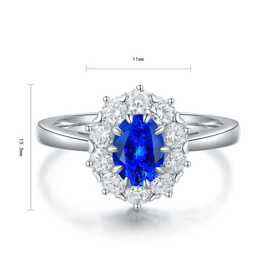 Sterling Silver Lab - Grown Cobalt Spinel Ring A – JR119Y