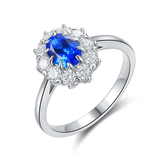 Sterling Silver Lab - Grown Cobalt Spinel Ring A – JR119Y