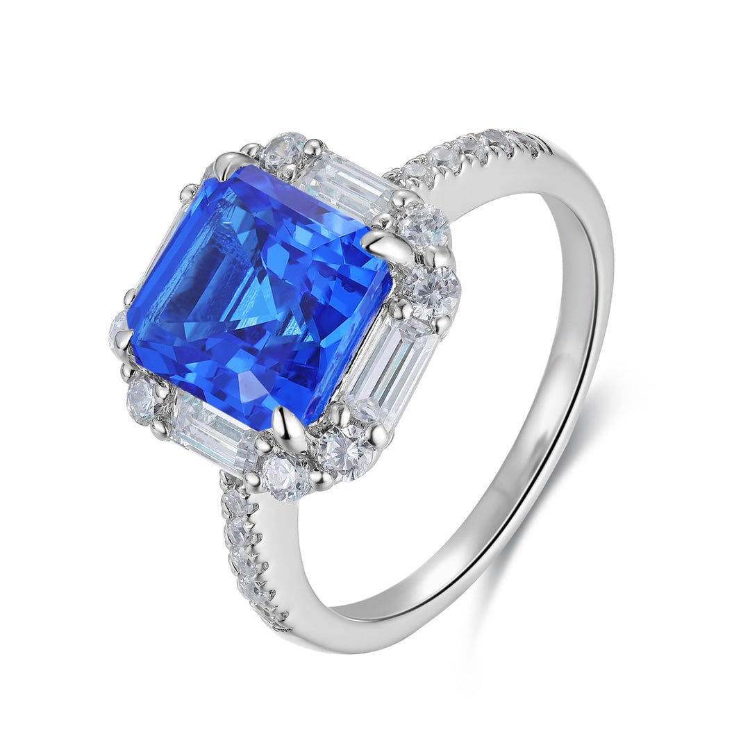 Sterling Silver Lab - Grown Cobalt Spinel Ring A – JR116Y
