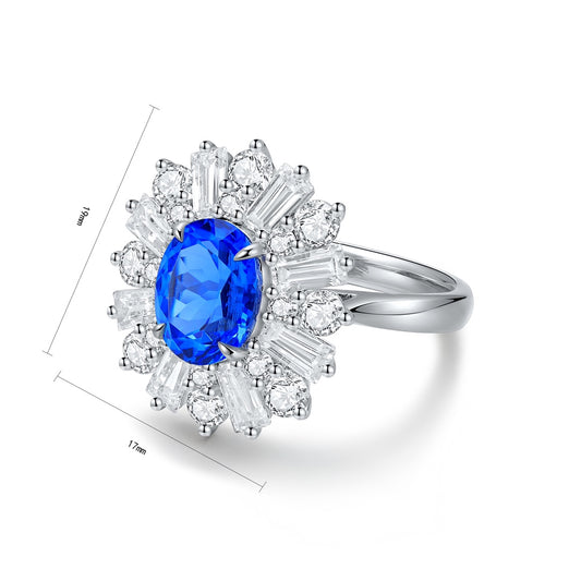 Sterling Silver Lab - Grown Cobalt Spinel Ring A – JR106Y