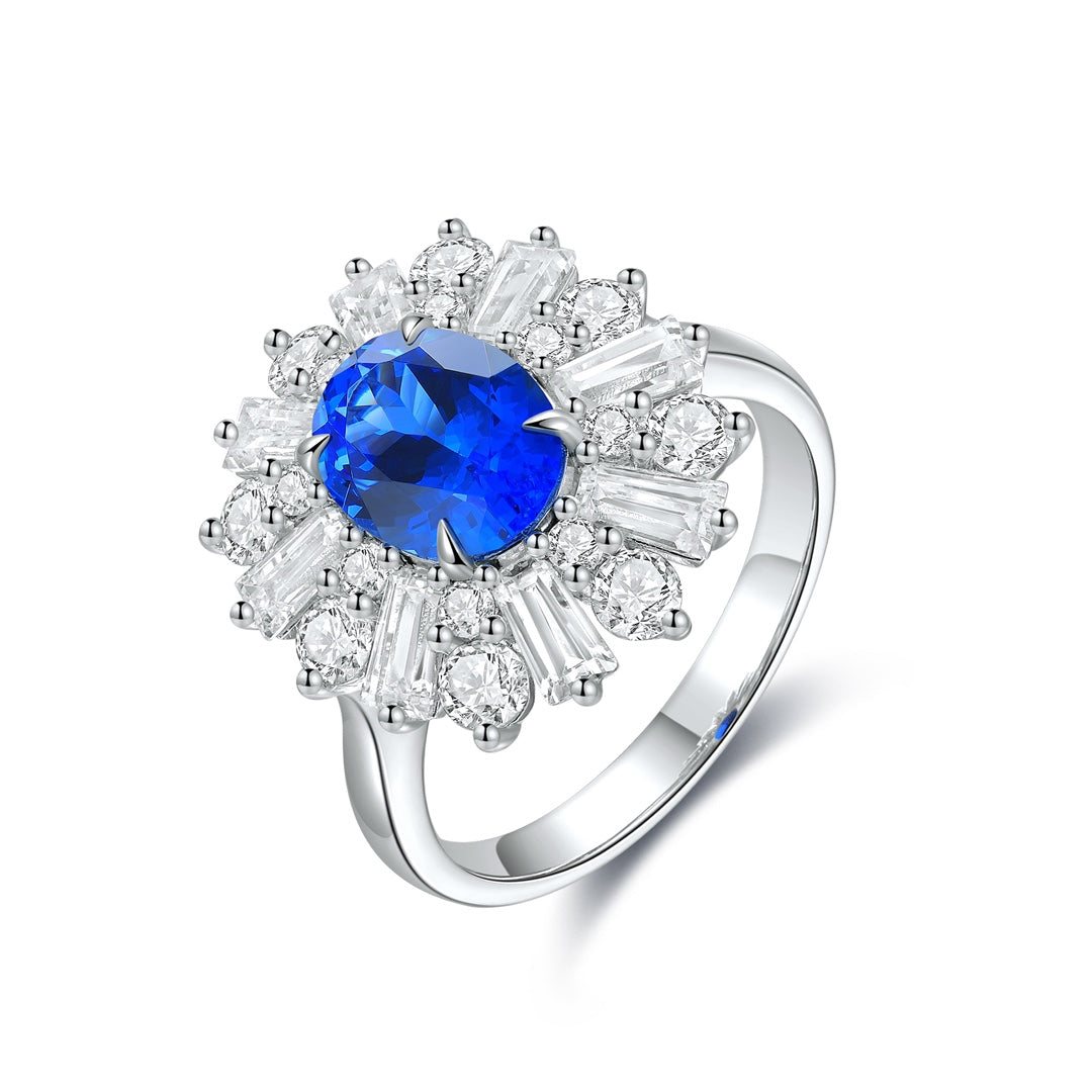 Sterling Silver Lab - Grown Cobalt Spinel Ring A – JR106Y