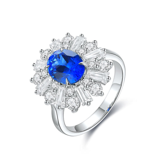 Sterling Silver Lab - Grown Cobalt Spinel Ring A – JR106Y