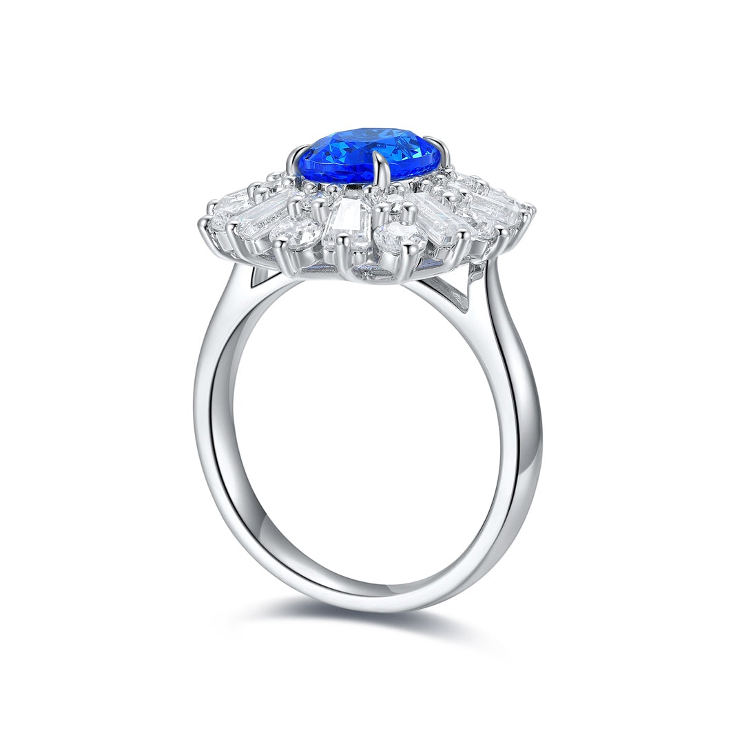 Sterling Silver Lab - Grown Cobalt Spinel Ring A – JR106Y