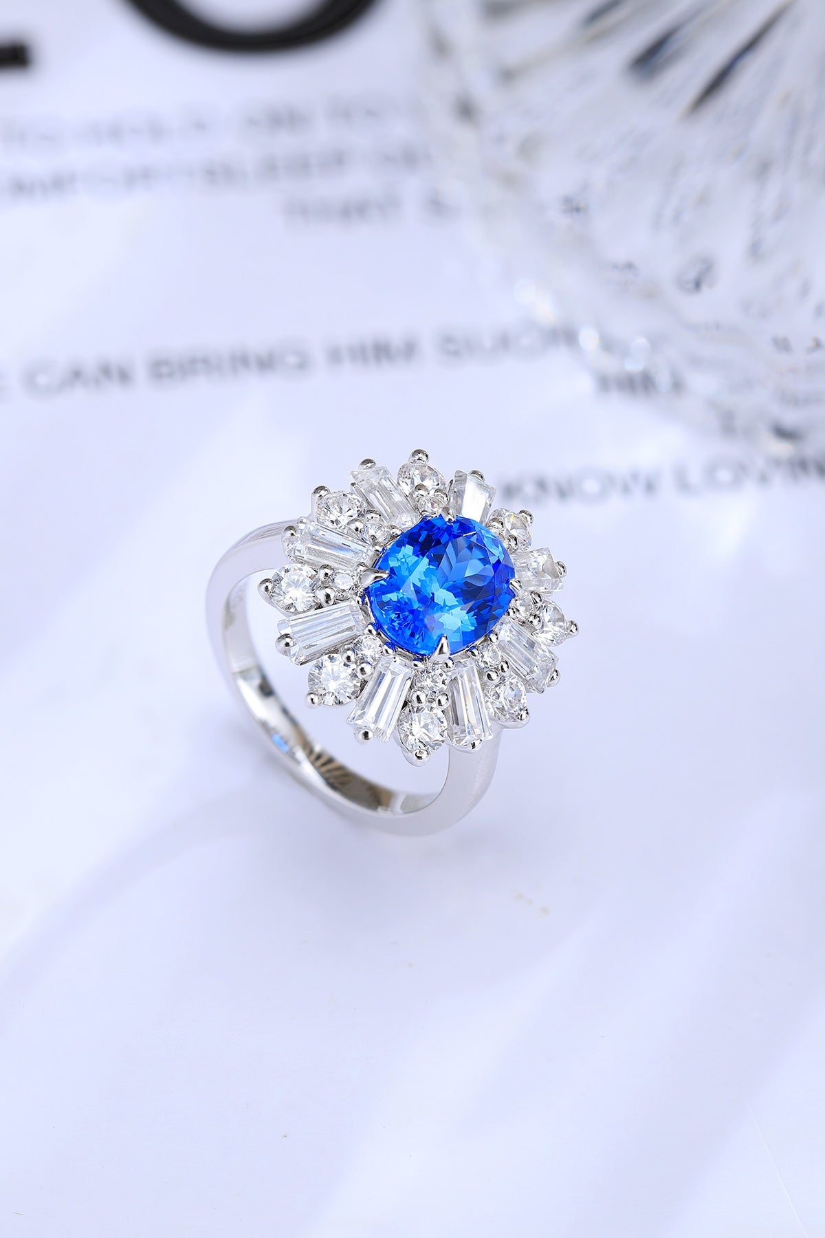 Sterling Silver Lab - Grown Cobalt Spinel Ring A – JR106Y