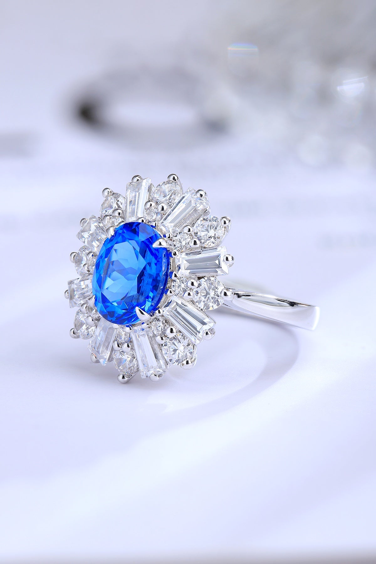 Sterling Silver Lab - Grown Cobalt Spinel Ring A – JR106Y