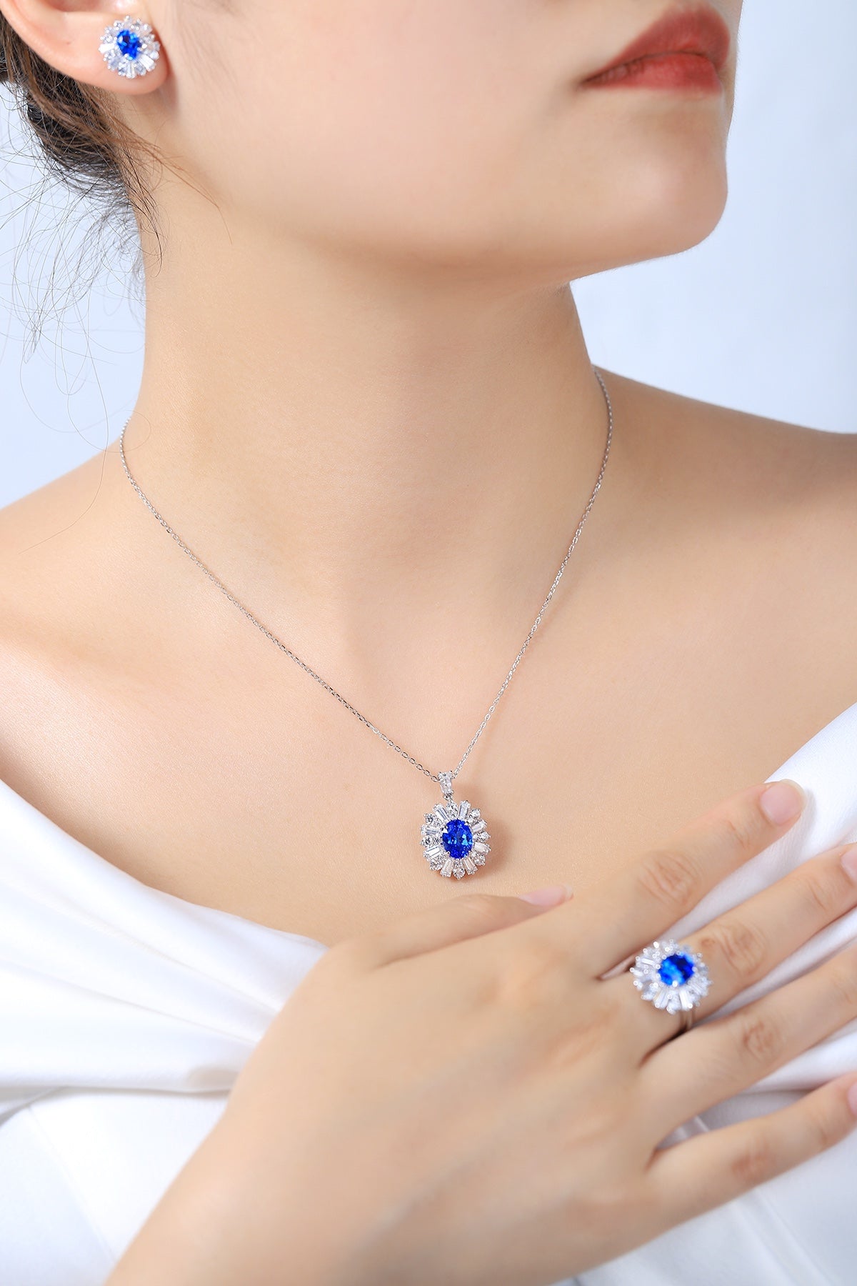 Sterling Silver Lab - Grown Cobalt Spinel Ring A – JR106Y
