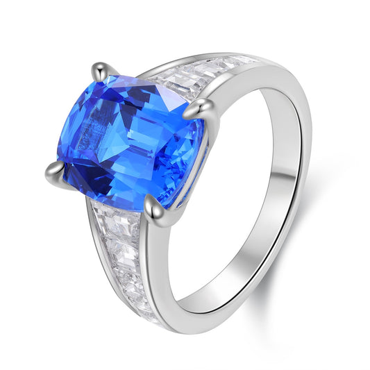 Sterling Silver Lab - Grown Cobalt Spinel Ring A – JR204Y
