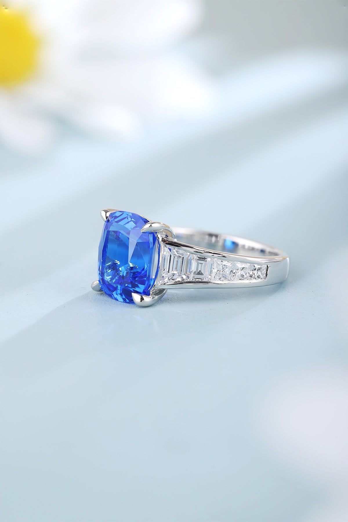 Sterling Silver Lab - Grown Cobalt Spinel Ring A – JR204Y