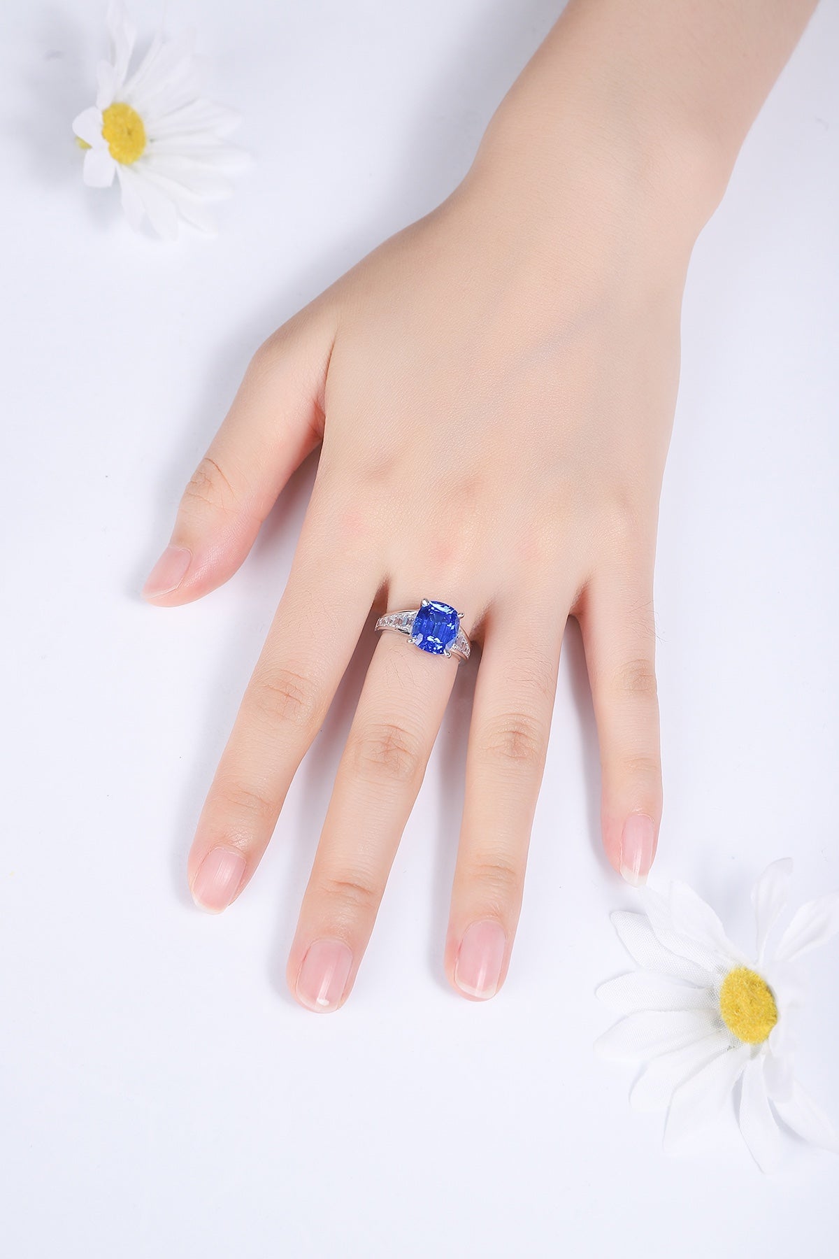 Sterling Silver Lab - Grown Cobalt Spinel Ring A – JR204Y