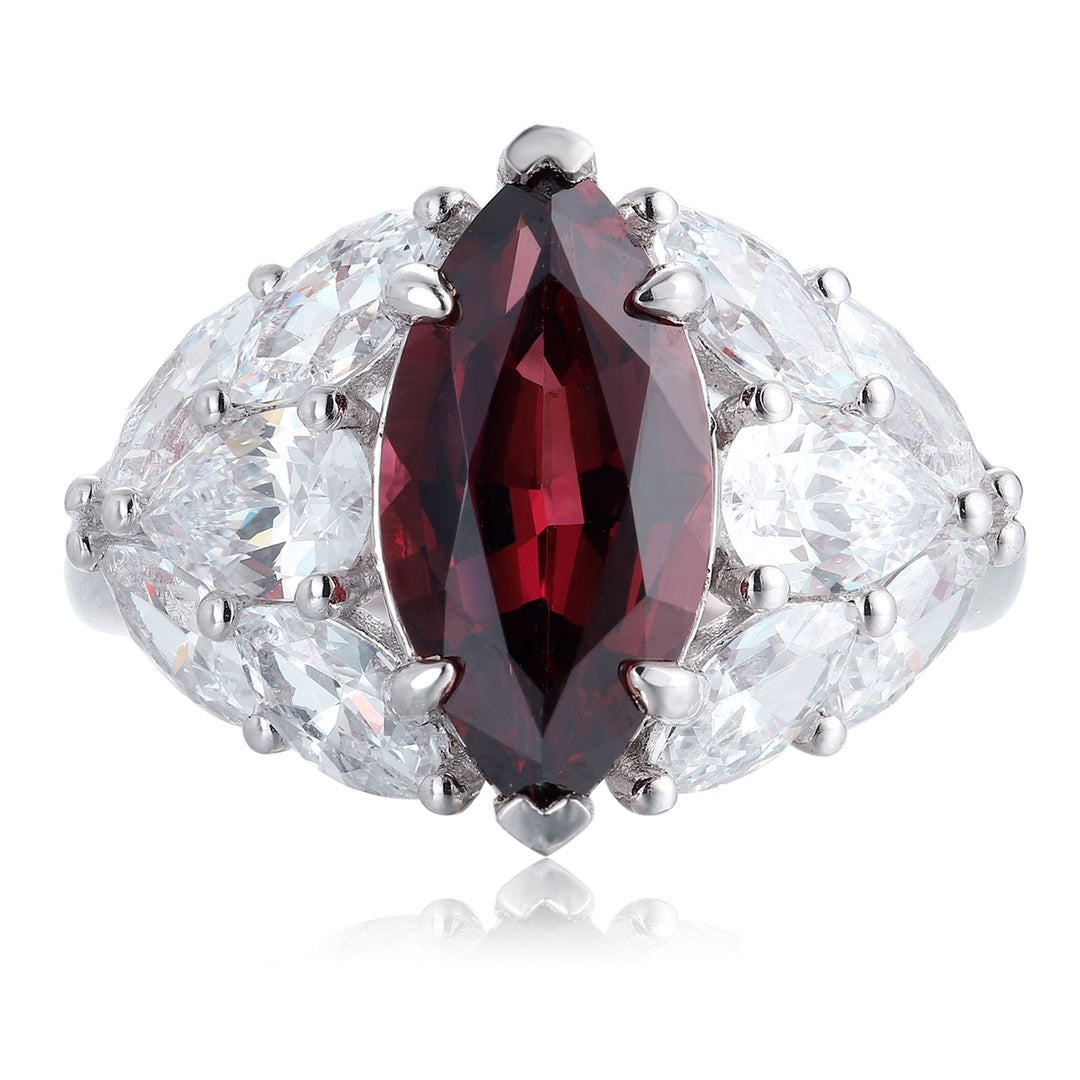 Sterling Silver Natural Garnet Ring W – JSR11339