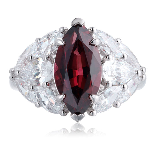 Sterling Silver Natural Garnet Ring W – JSR11339