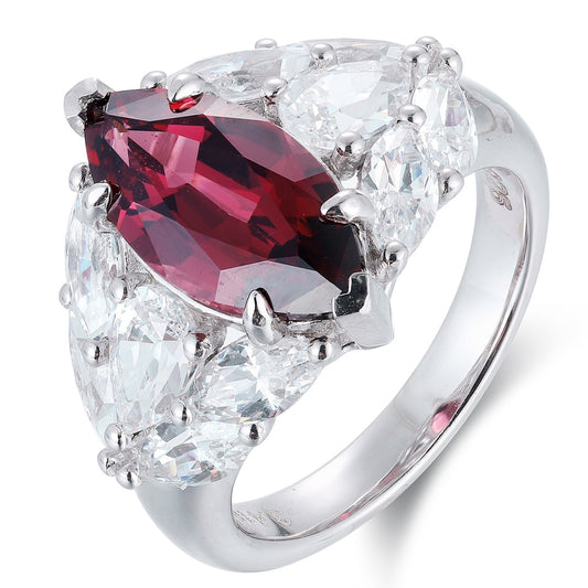 Sterling Silver Natural Garnet Ring W – JSR11339