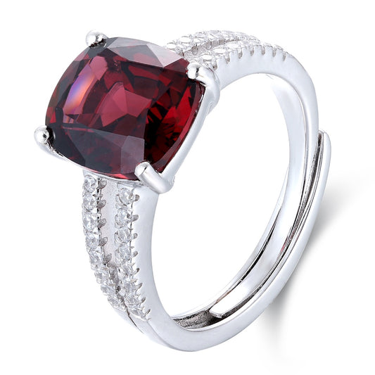 Sterling Silver Natural Garnet Ring W – JR921921