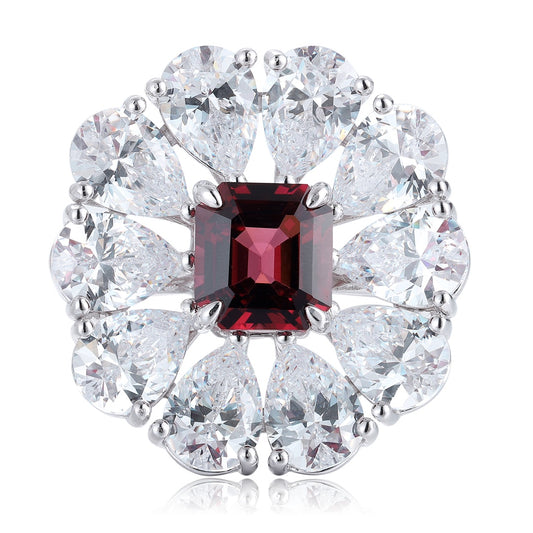 Sterling Silver Natural Garnet Ring W – JR92437