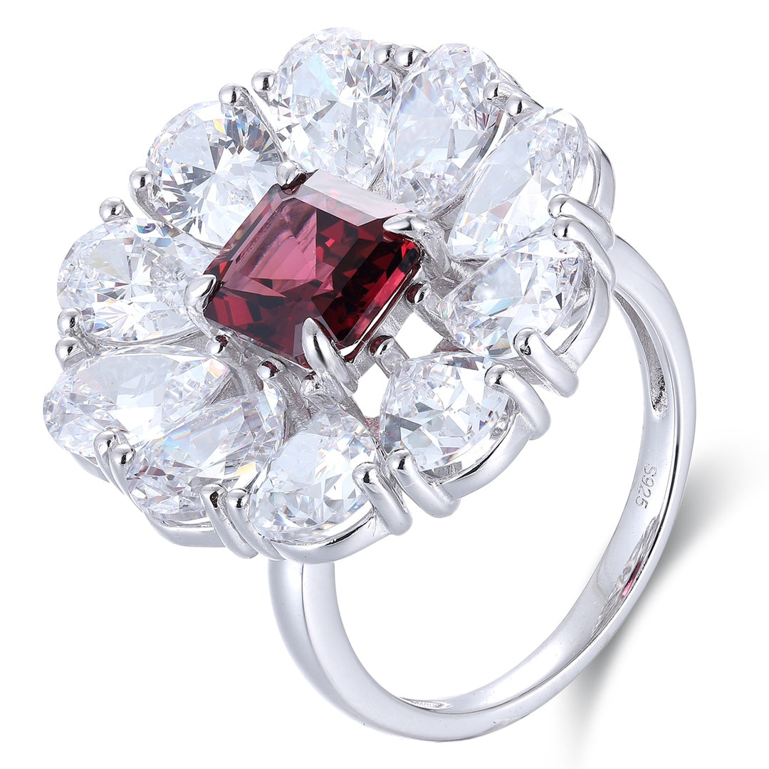 Sterling Silver Natural Garnet Ring W – JR92437