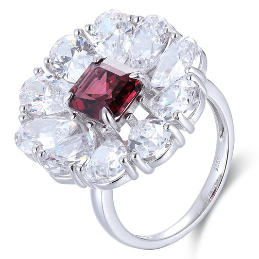 Sterling Silver Natural Garnet Ring W – JR92437