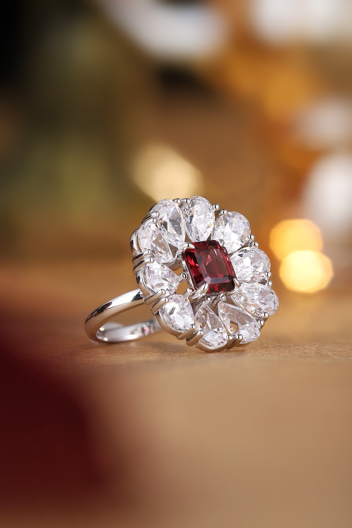 Sterling Silver Natural Garnet Ring W – JR92437