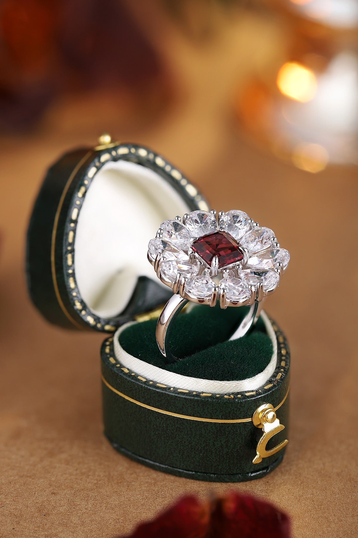 Sterling Silver Natural Garnet Ring W – JR92437