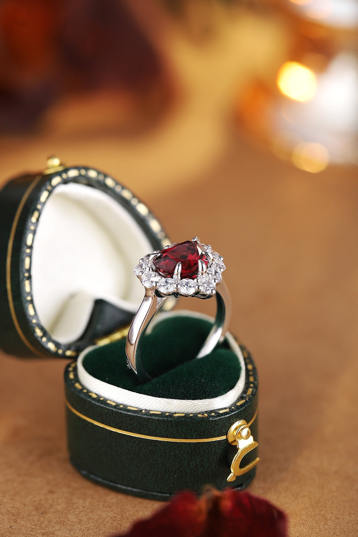Sterling Silver Natural Garnet Ring W – JR92320