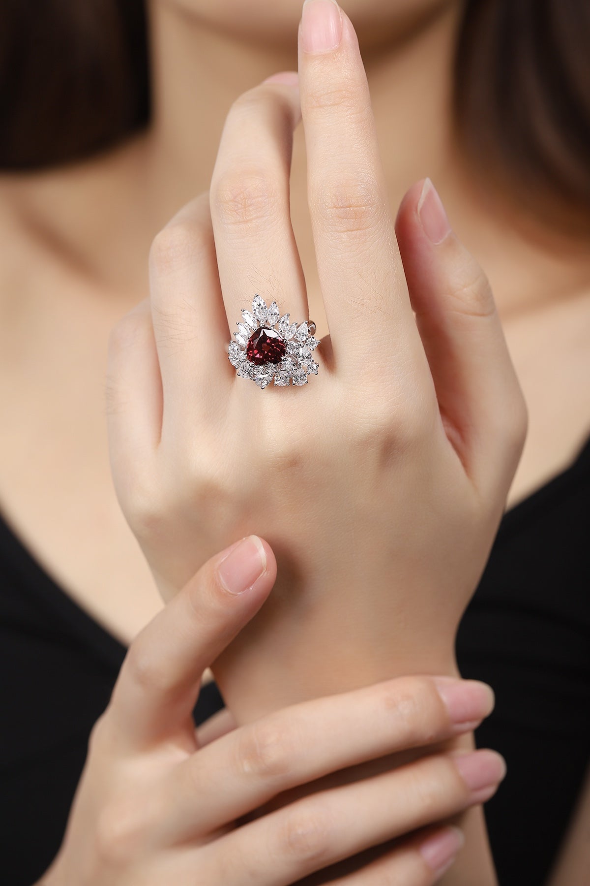 Sterling Silver Natural Garnet Ring W – JR1053Y