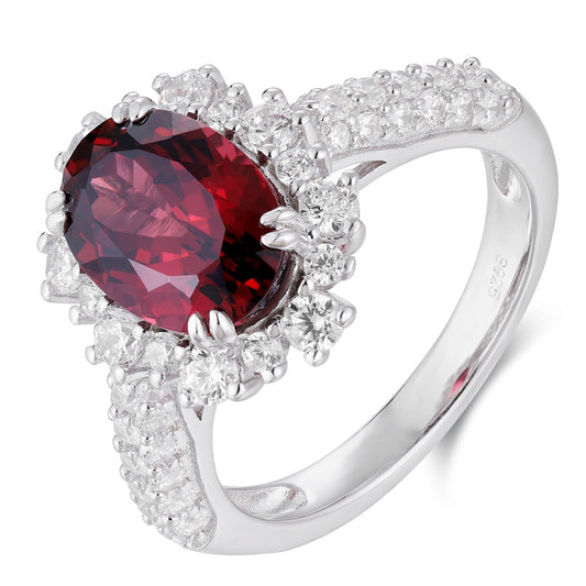 Sterling Silver Natural Garnet Ring W – JR207Y