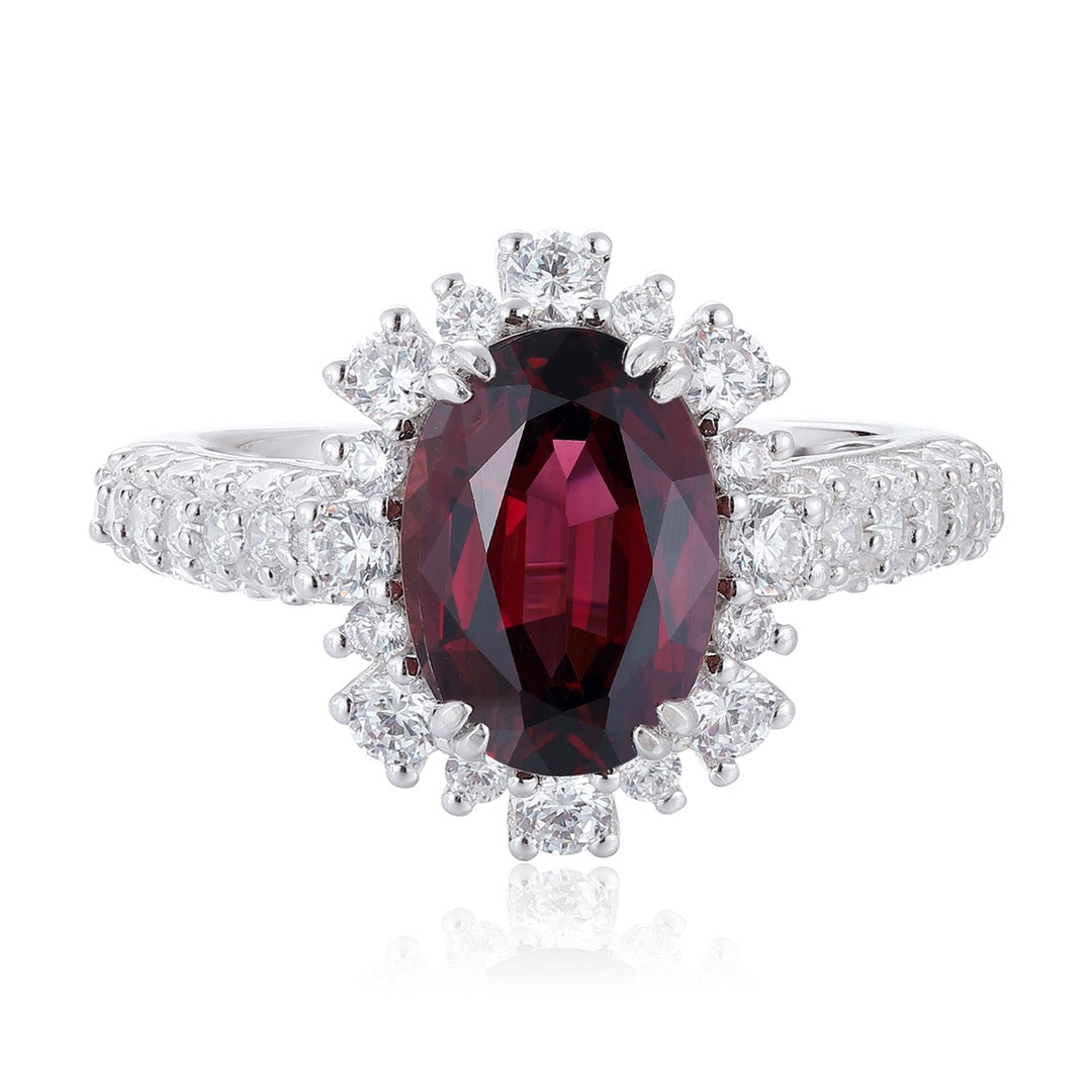 Sterling Silver Natural Garnet Ring W – JR207Y