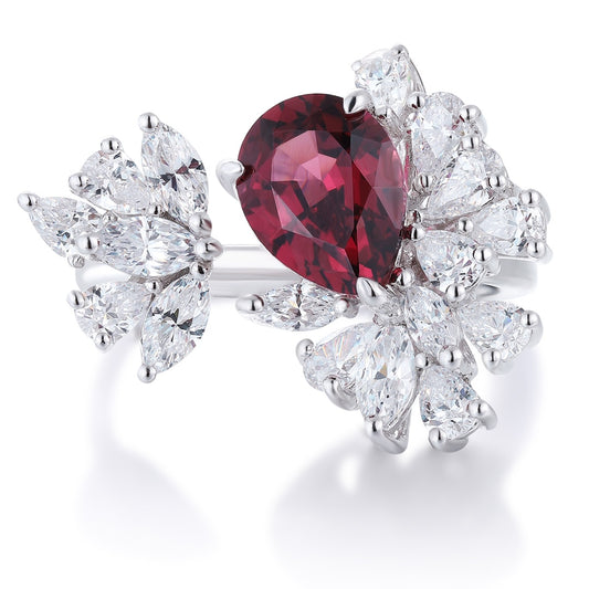 Sterling Silver Natural Garnet Ring A – JR92413