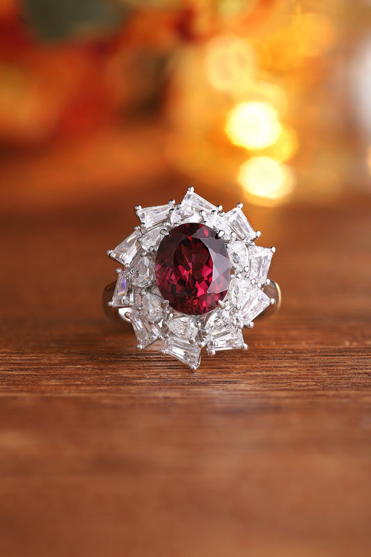 Sterling Silver Natural Garnet Ring – JR150Y