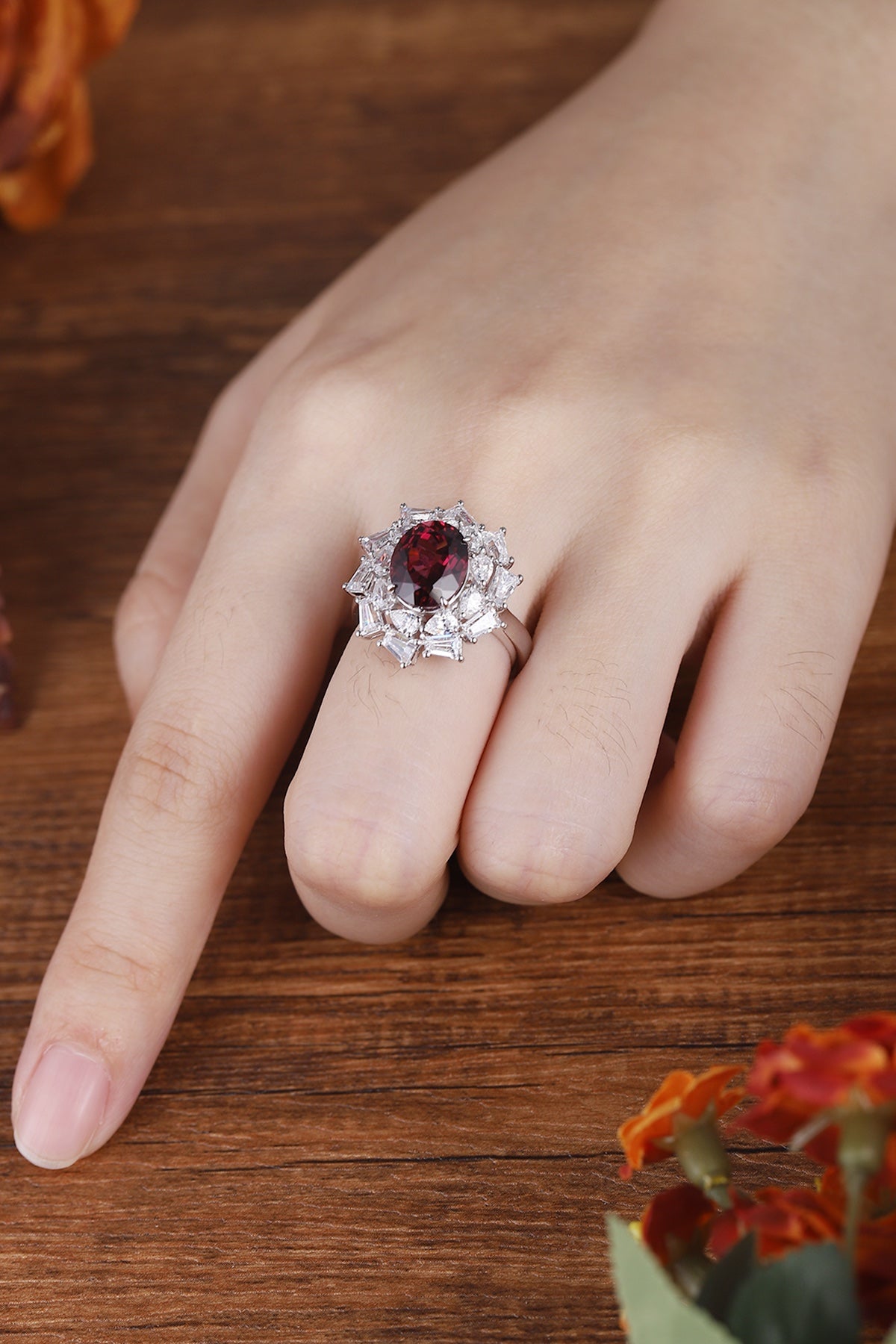 Sterling Silver Natural Garnet Ring – JR150Y