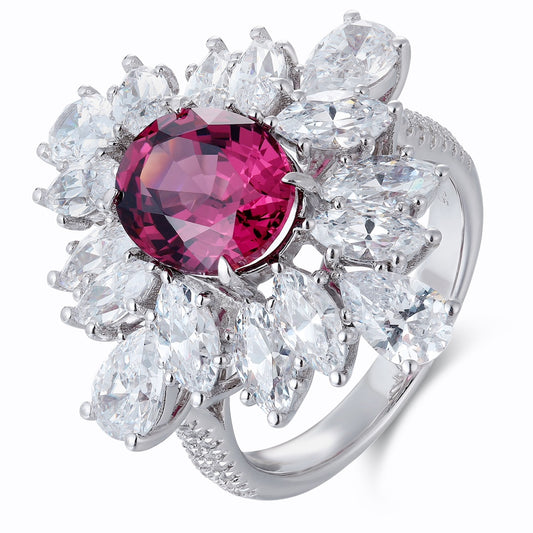 Sterling Silver Natural Garnet Ring A – JR1262Y