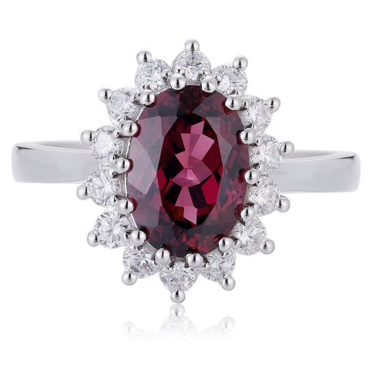 Sterling Silver Natural Garnet Ring W – JR2725