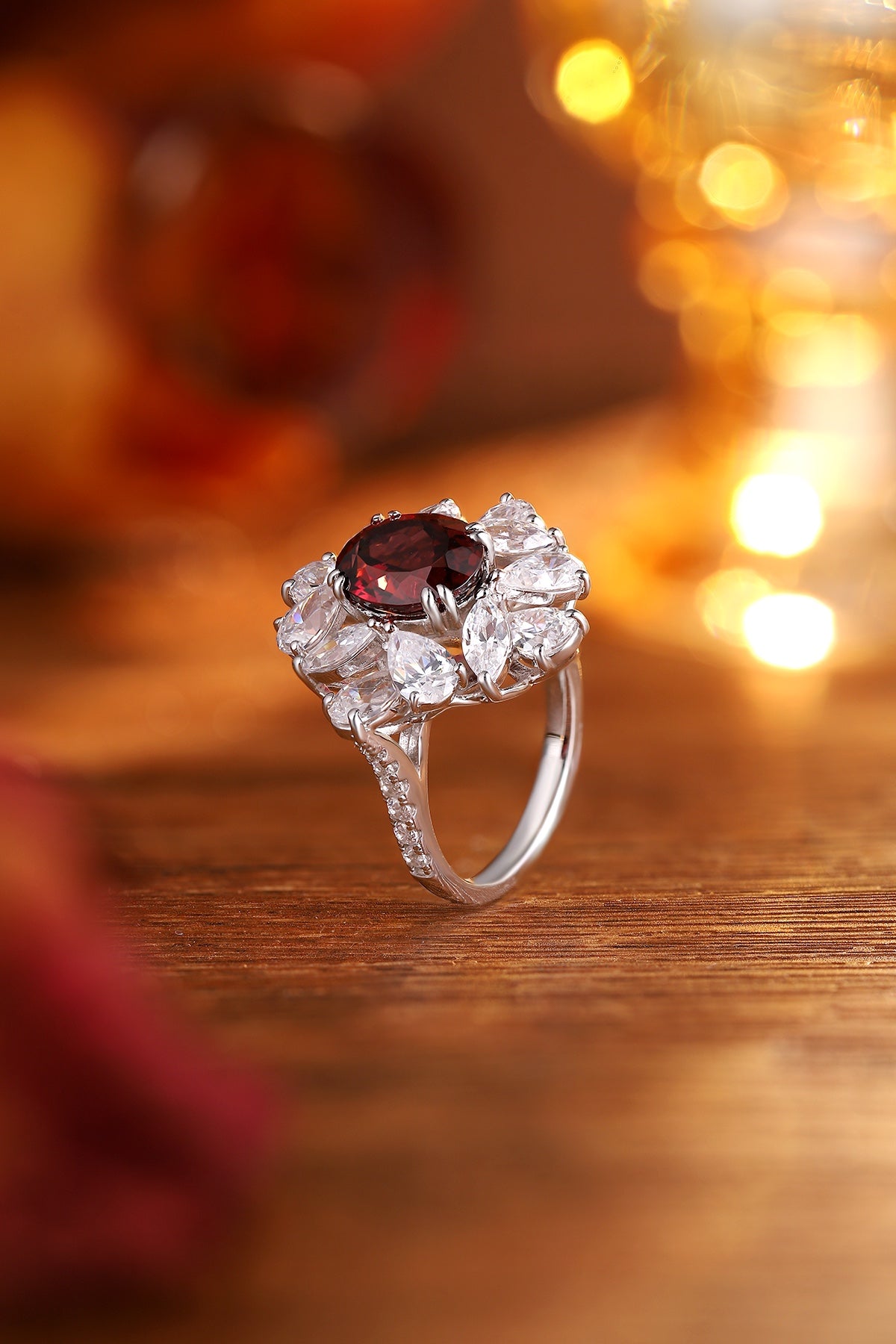 Sterling Silver Natural Garnet Ring W – JR92674