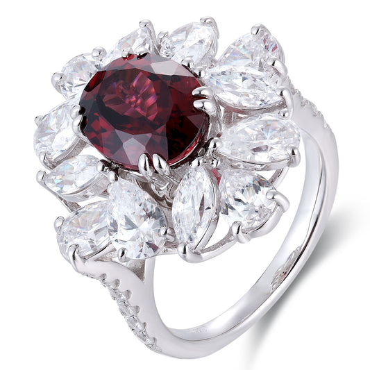 Sterling Silver Natural Garnet Ring W – JR92674